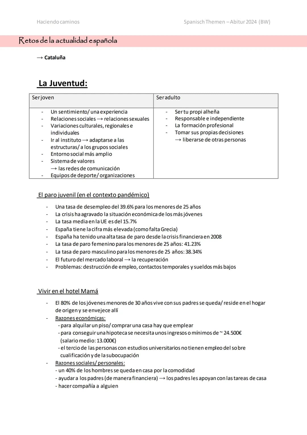 Haciendo caminos
Contenidos
La sociedad española y su evolución
- Cataluña
Retos de la actualidad española
- Cataluña
- La Juventud
Movi