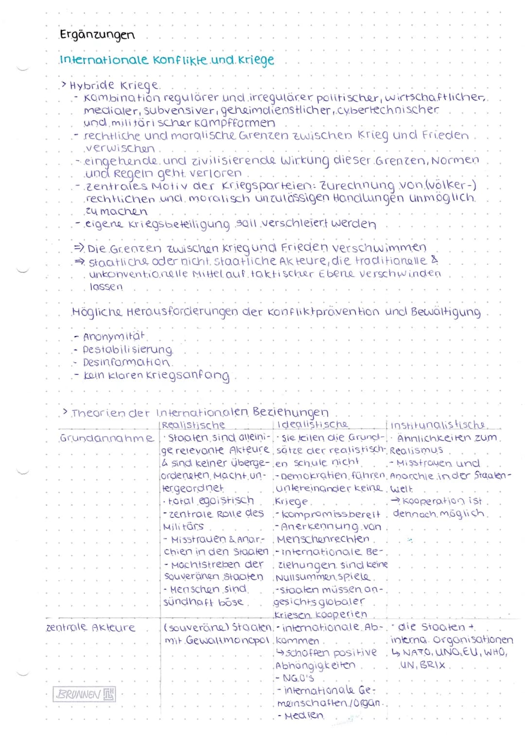 # POLITIK
Abitur 2024
13.1. Friedenssicherung als nationale und internationale. Herausfor-
derung
Internationale Konflikte und Kriege
>