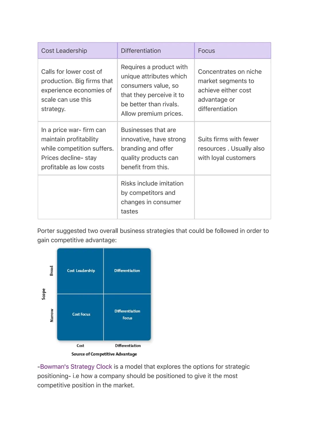 # Chapter 8: Choosing strategic direction
Marketing strategies
-Strategic direction is the general path a business takes, based on its mis