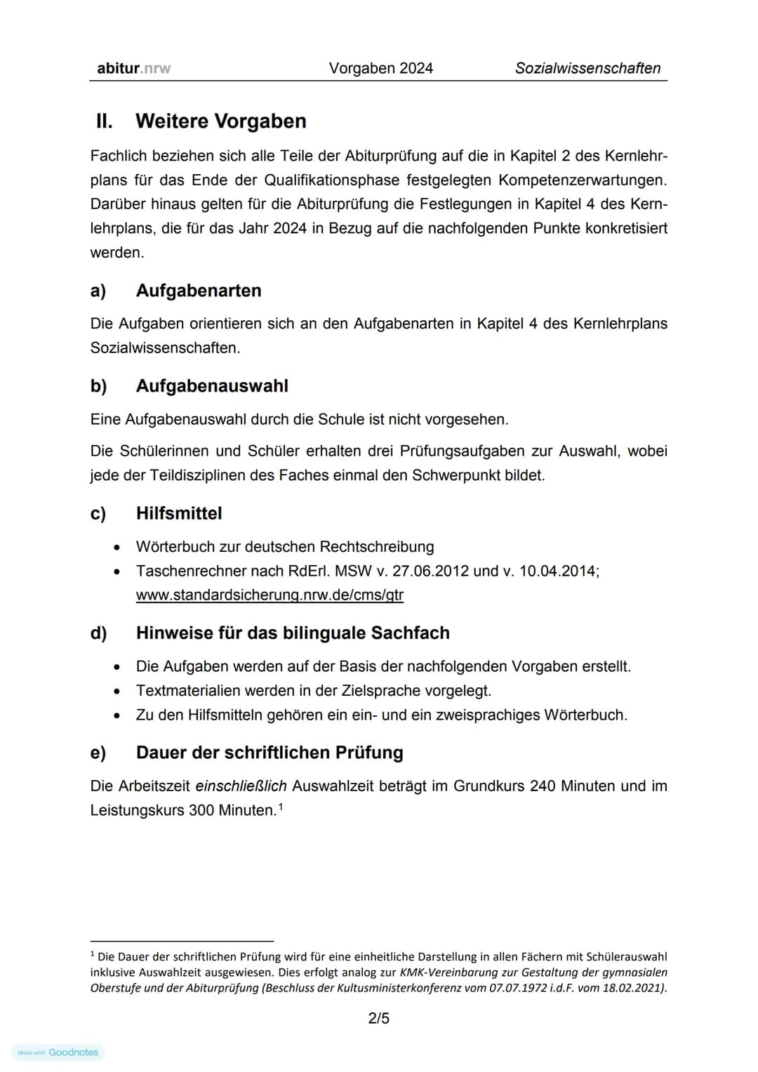 abitur.nrw
Ministerium für
Schule und Bildung
des Landes Nordrhein-Westfalen
Zentralabitur 2024 - Sozialwissenschaften
I. Unterrichtliche