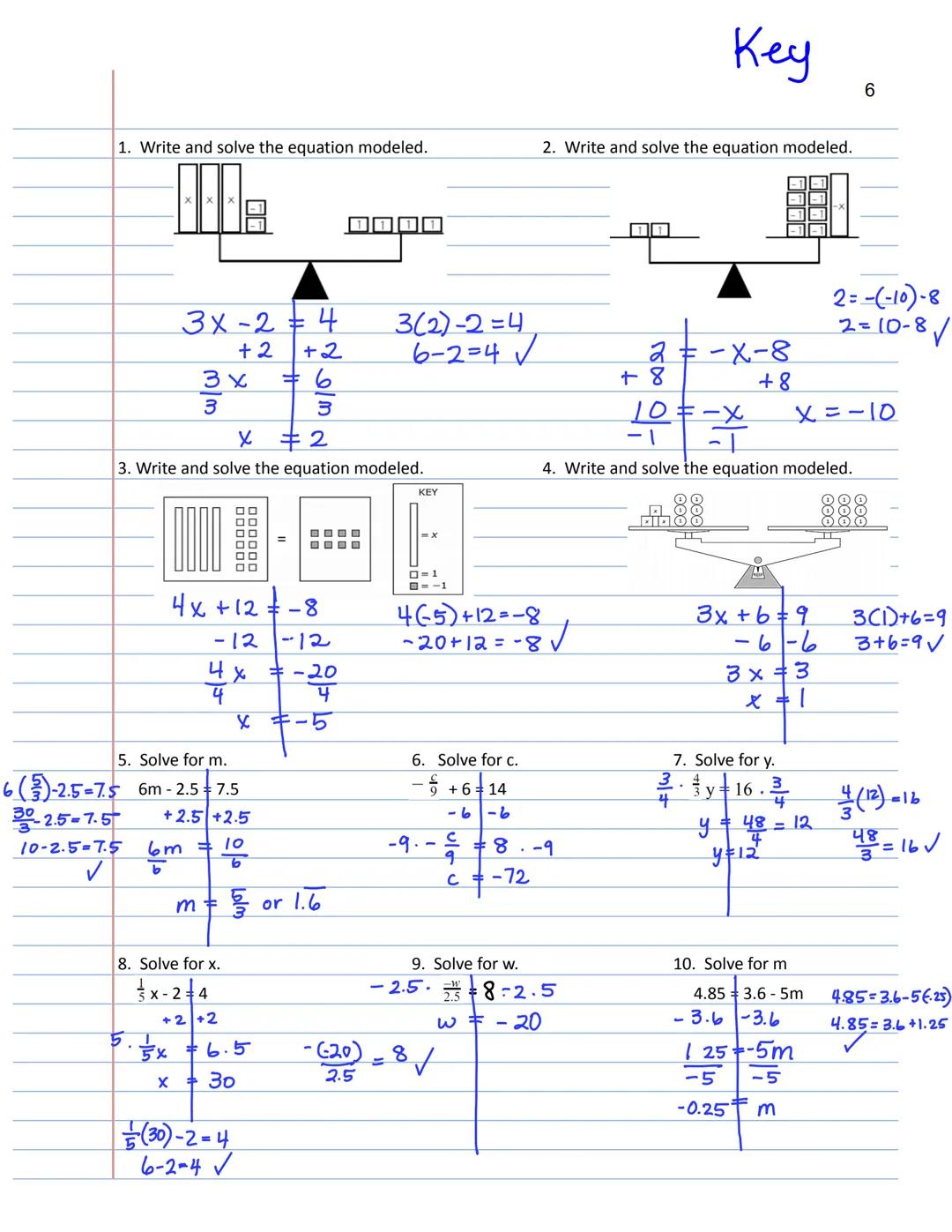 Name: Key
Date: Period:
Unit 2
Equations and
Inequalities with
Variables on Both
Sides # ONE-STEP EQUATIONS
Notes
ESSENTIAL QUESTION
How do