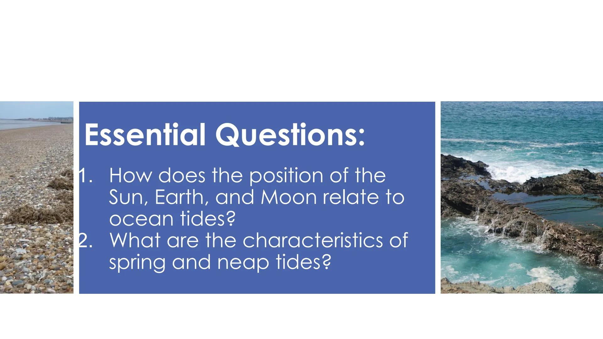 # Tides
Presented by Kesler Science # Warm-Up
Please label the moon phases.
1.
New moon
2.
waxing crescent
3.
first quarter
4.
waxing gibbou