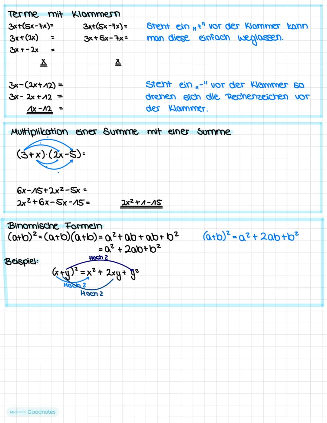 # Terme und Variablen
Terme
Terme sind:
- Zanien wie 1; 2; -25; 1,4; $\frac{1}{4}$; $1\frac{1}{2}$
- Variaten (Platzhalter):x; a; $a^2$; $b^