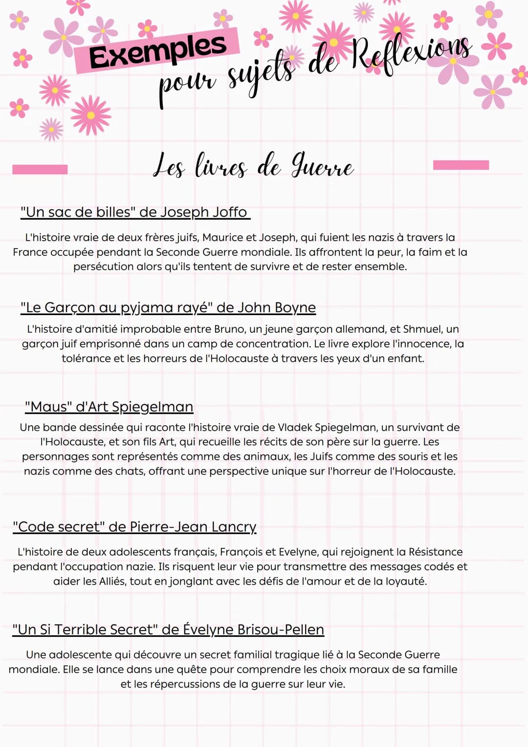 *Exemples
*
pole sujets de Reflexions
pour
Les livres avec petit résumé
"Nos étoiles contraires" de John Green
Une histoire d'amour entre