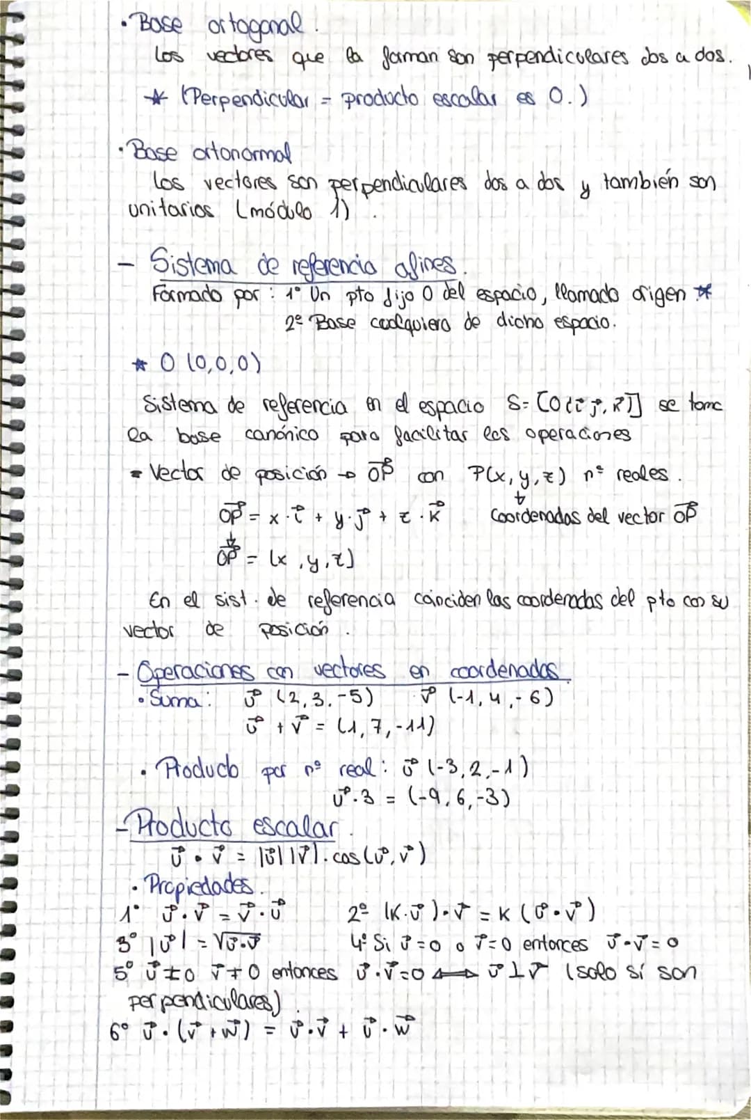 # Vadores en el
espacio
- Vector fijo:
•Dirección: dirección de la reta. Vectores paralelos = dirección
•Gentido: Del origen al ext