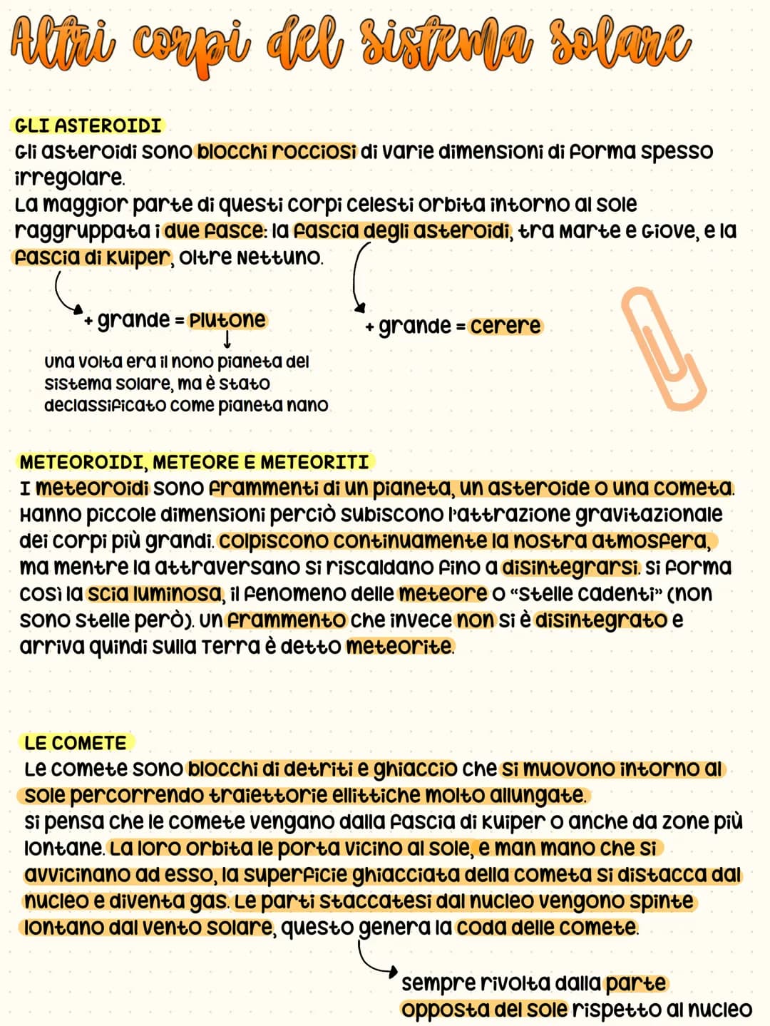# Il Sistema Solare
Il sistema solare è un insieme di corpi gassosi e rocciosi che ruotano
intorno al sole.
I corpi principali del sistema