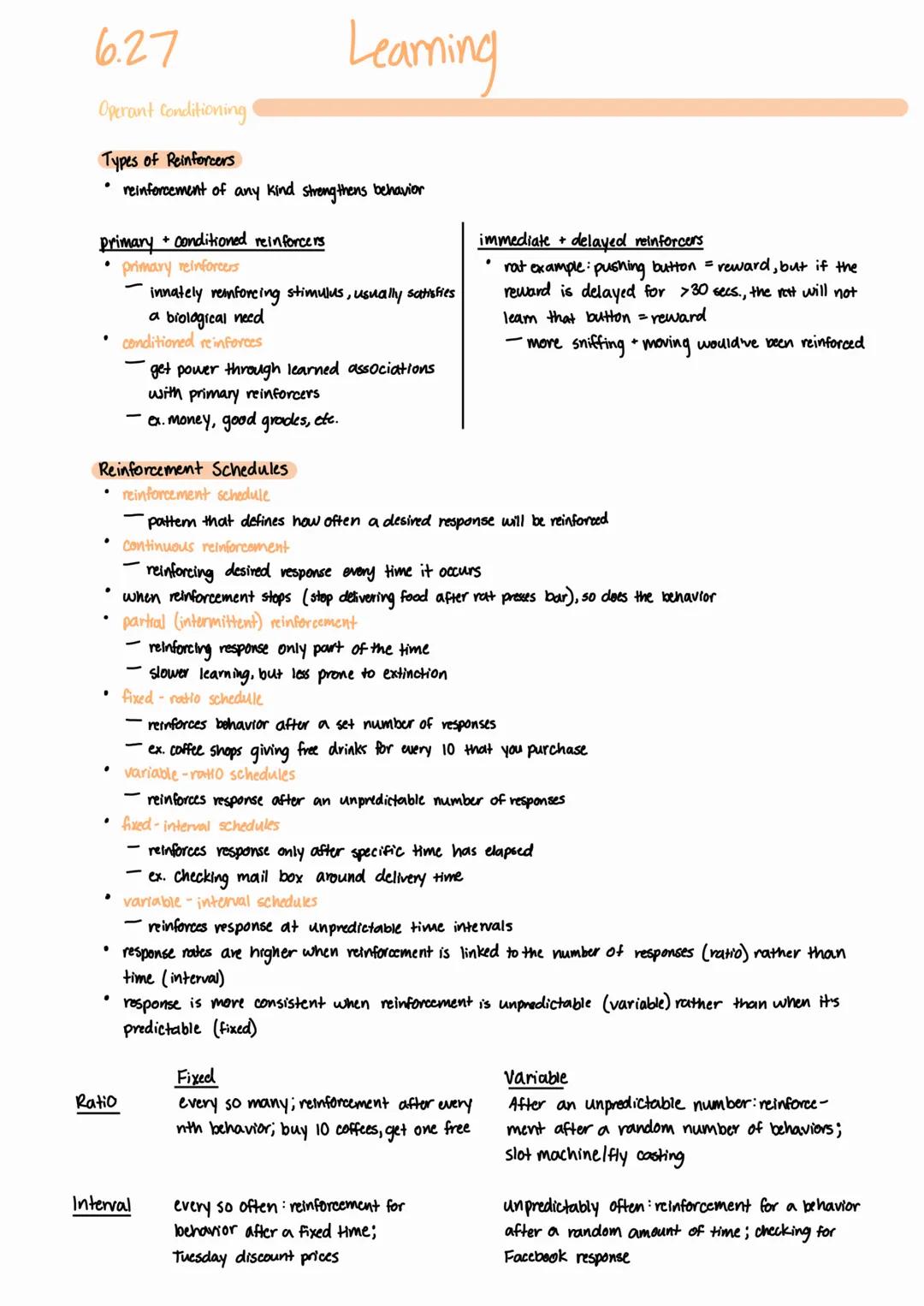 6.27 Learning
Operant Conditioning
Operant Conditioning
- classical conditioning
- associations between Stimuli
- respondant behavior
-