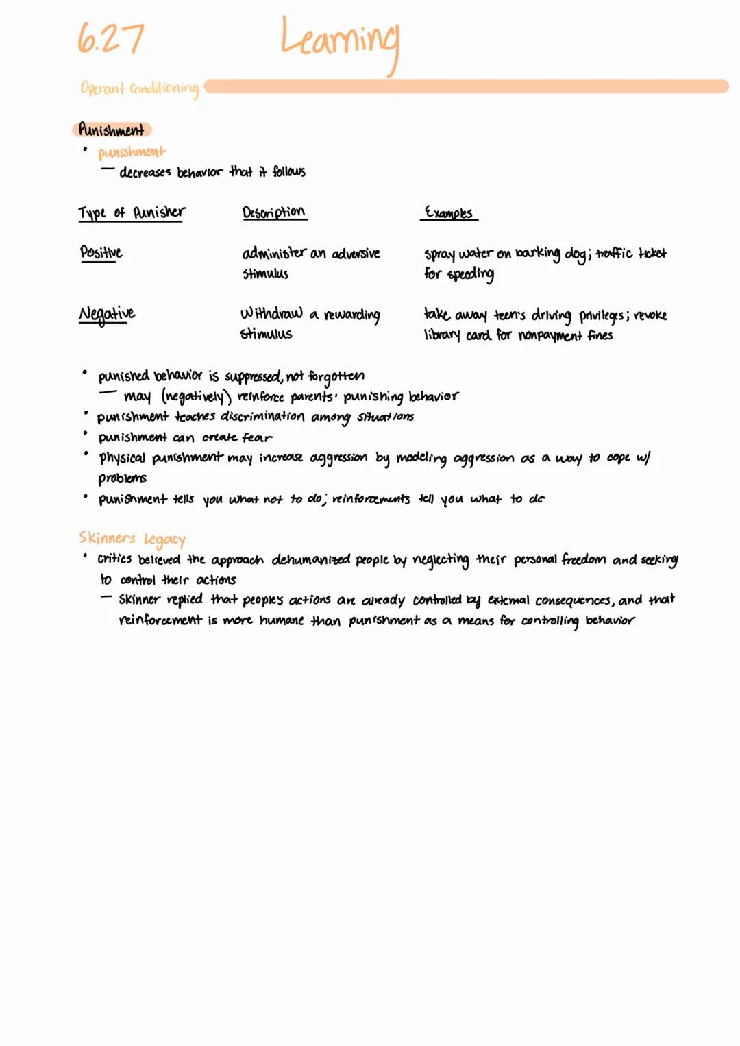 6.27 Learning
Operant Conditioning
Operant Conditioning
- classical conditioning
- associations between Stimuli
- respondant behavior
-