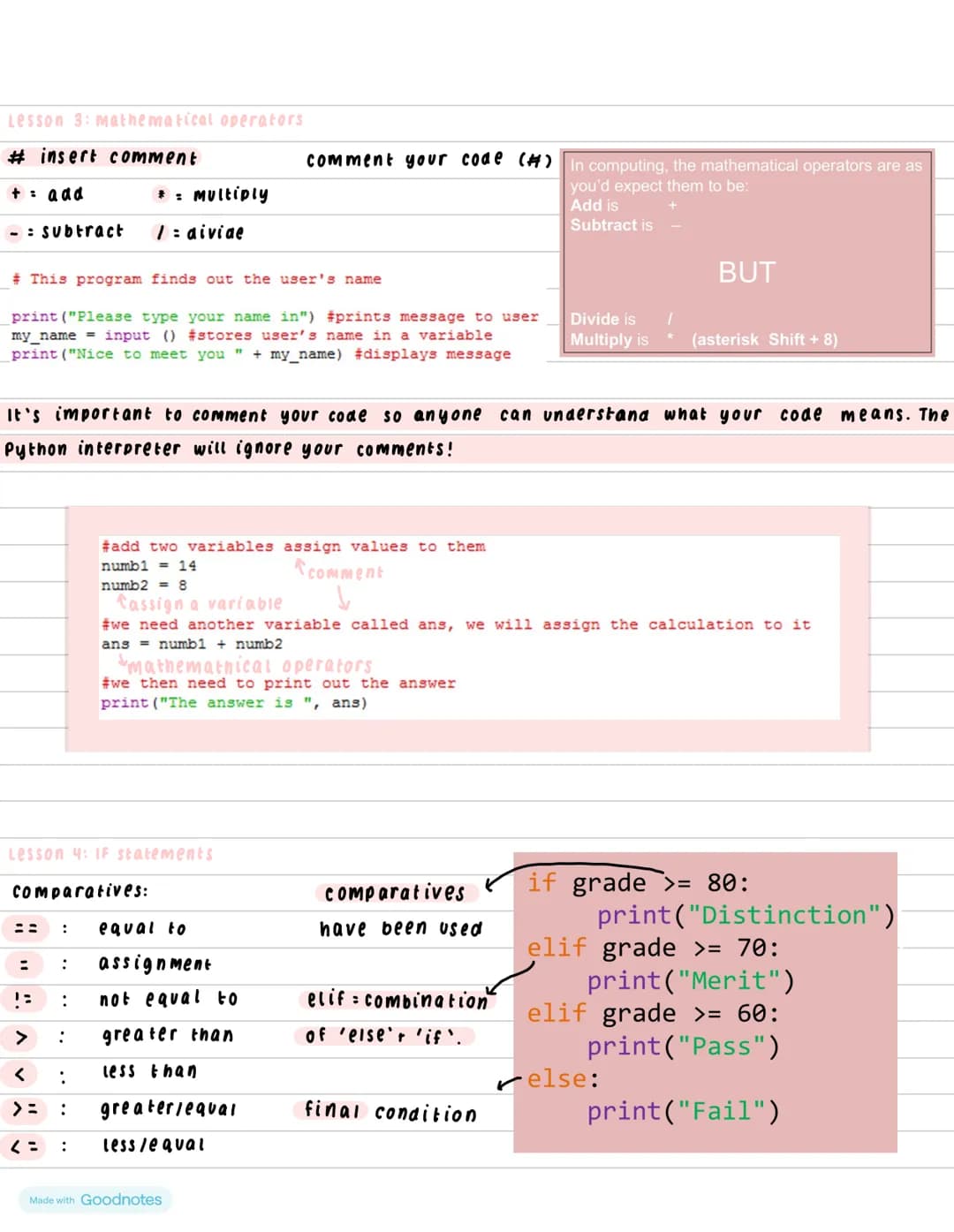 # Coding in Python
Year 8 Revision...
Lesson 1: Introduction to Python
print ("insert text")
In (in the miaale of a PRINT statement
inpu