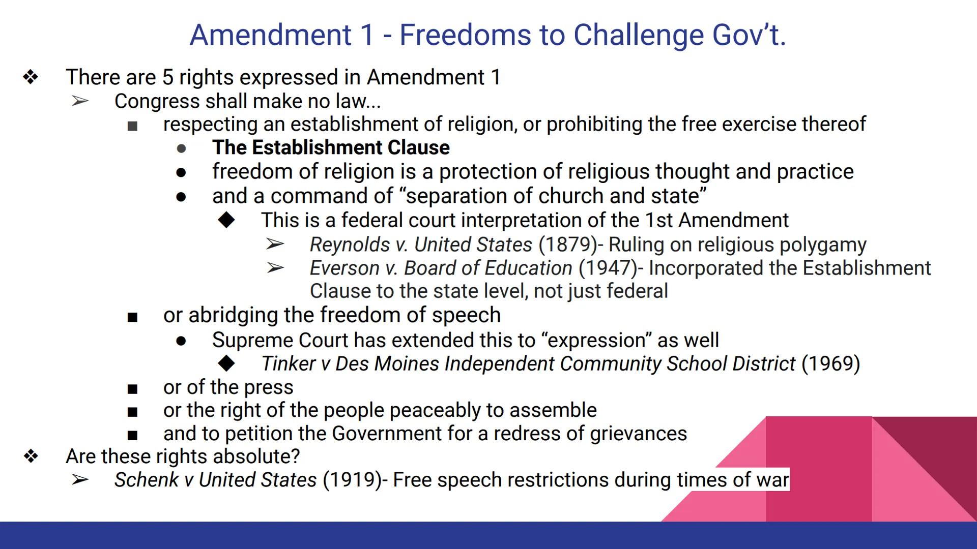 # Constitutional Amendments
Amendments 1-10
"The Bill of Rights" # Why the Bill of Rights?
* In 1787, the Constitution was written and