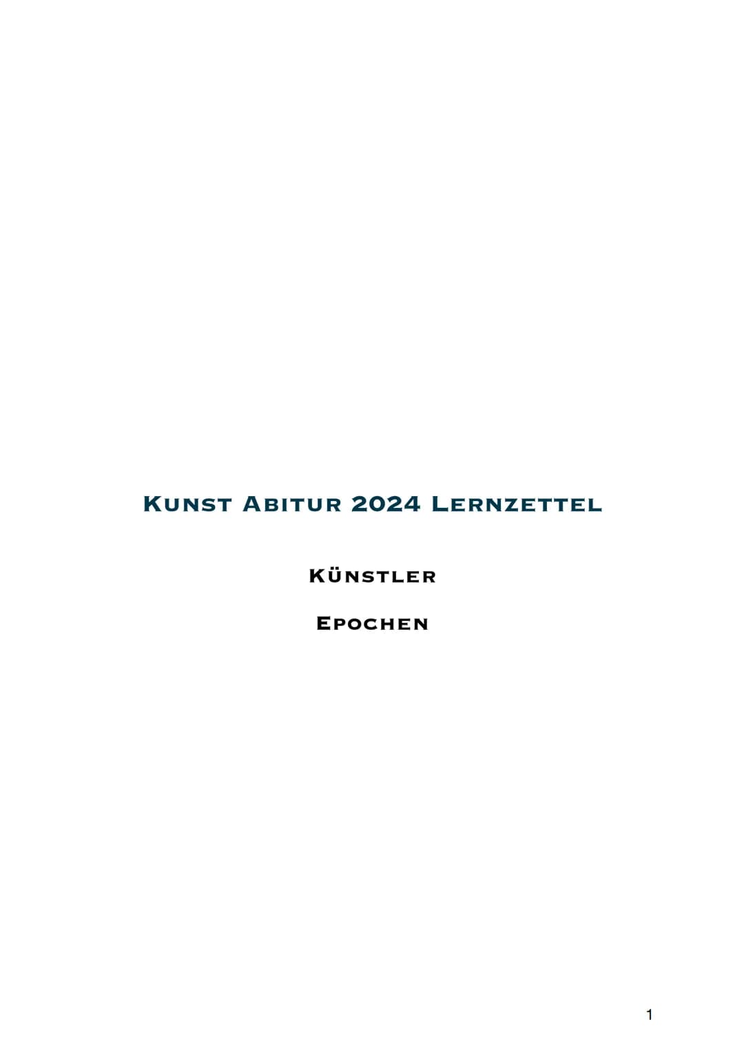 # KUNST ABITUR 2024 LERNZETTEL
KÜNSTLER
EPOCHEN
1 PIETER BREUGEL DER ÄLTERE
BIOGRAPHIE
1525 Geboren in den Niederlanden
1545 Lehre bei