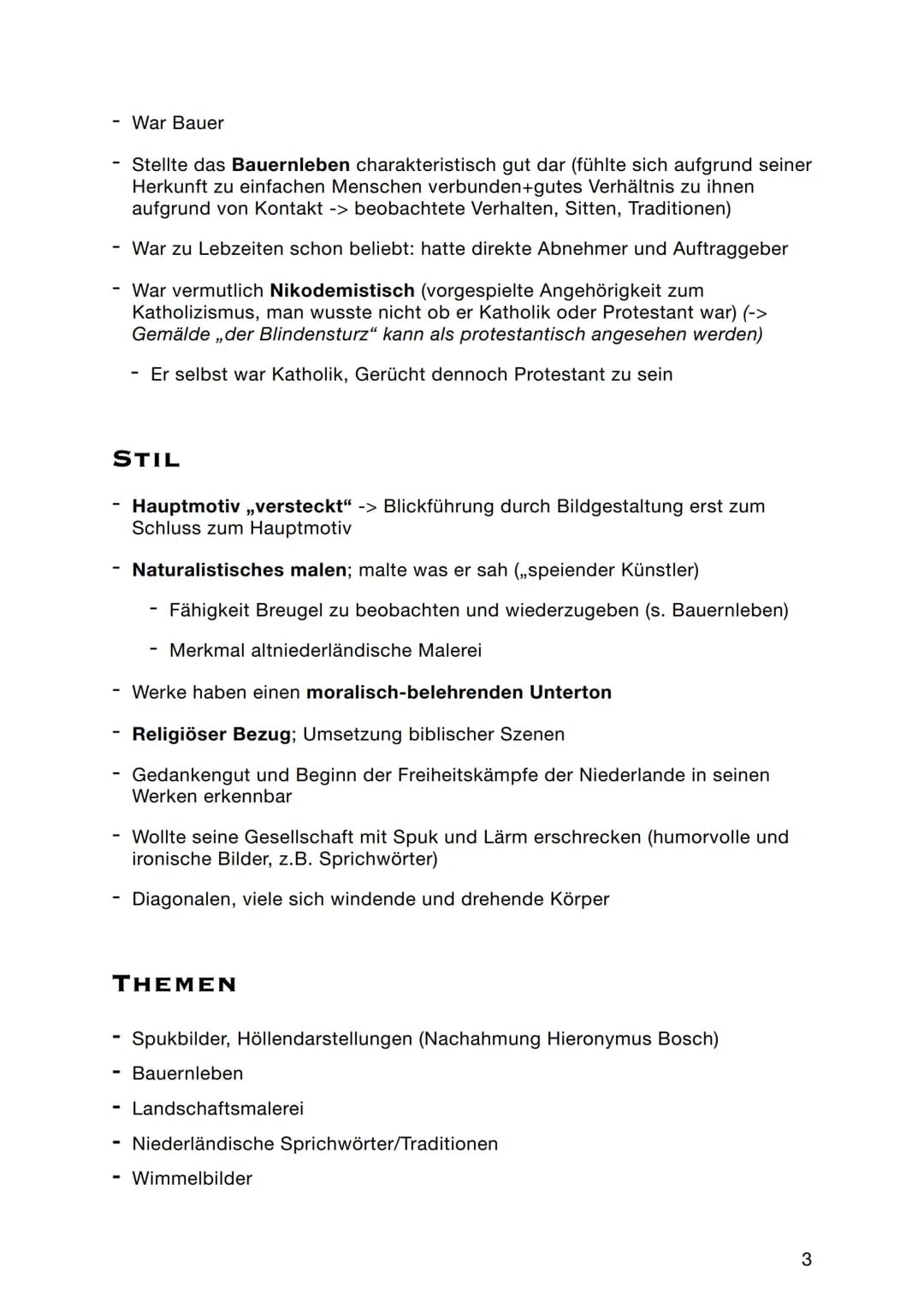 # KUNST ABITUR 2024 LERNZETTEL
KÜNSTLER
EPOCHEN
1 PIETER BREUGEL DER ÄLTERE
BIOGRAPHIE
1525 Geboren in den Niederlanden
1545 Lehre bei