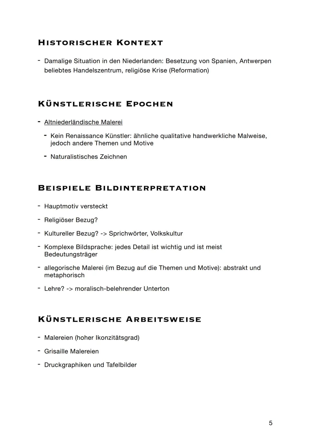 # KUNST ABITUR 2024 LERNZETTEL
KÜNSTLER
EPOCHEN
1 PIETER BREUGEL DER ÄLTERE
BIOGRAPHIE
1525 Geboren in den Niederlanden
1545 Lehre bei