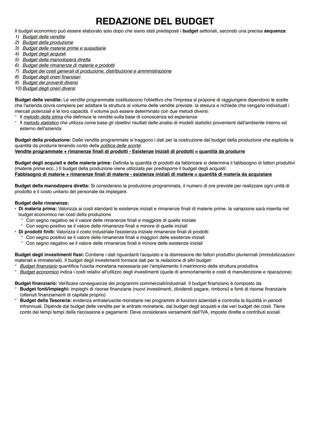 # CONTABILITÀ GESTIONALE
ELEMENTI SISTEMA INFORMATIVO DIREZIONALE: II sistema informativo deve fornire agli organi aziendali le informazion