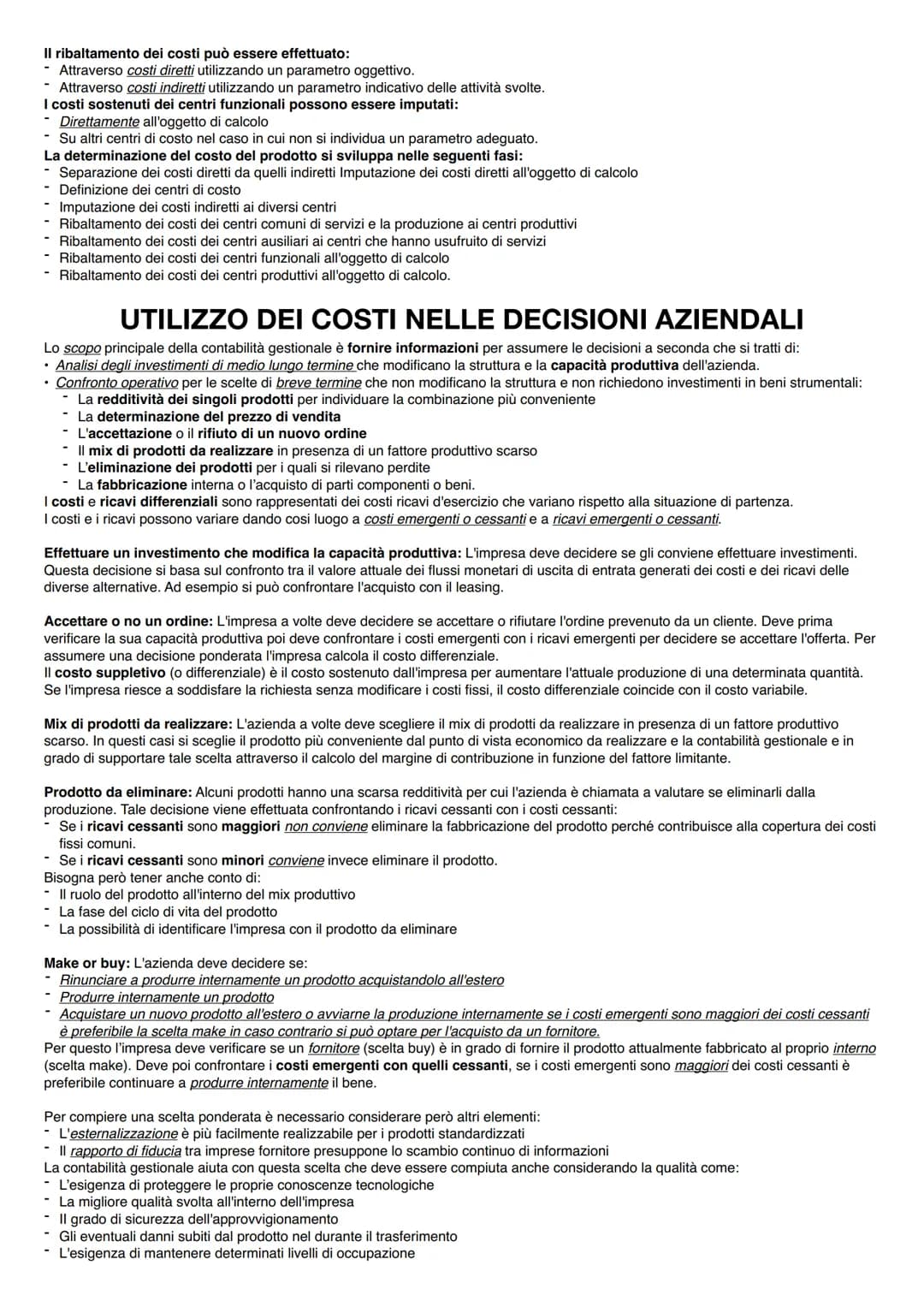 # CONTABILITÀ GESTIONALE
ELEMENTI SISTEMA INFORMATIVO DIREZIONALE: II sistema informativo deve fornire agli organi aziendali le informazion