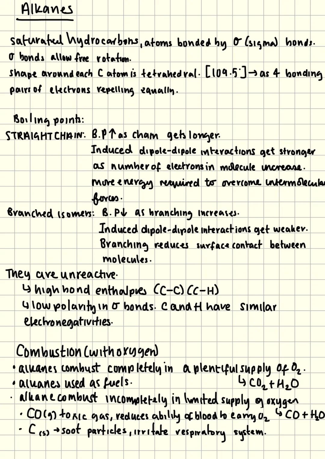 Module 4
OCR Chemistry # Module 4 Revision
Key Terms:
hydrocarbon: compound consisting only of hydrogen
and carbon.
saturated: Only single-