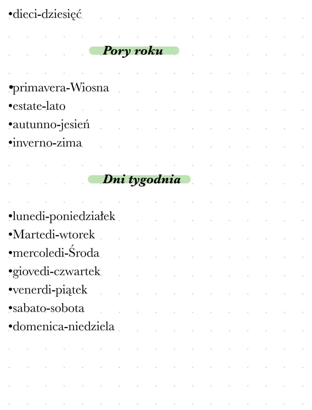 # Włoski
Podstawowe słówka
* buongiorno-dzien dobry
* arrivederci-do widzenia
* buonanotte-dobranoc
* buonasera-dobry wieczor
*