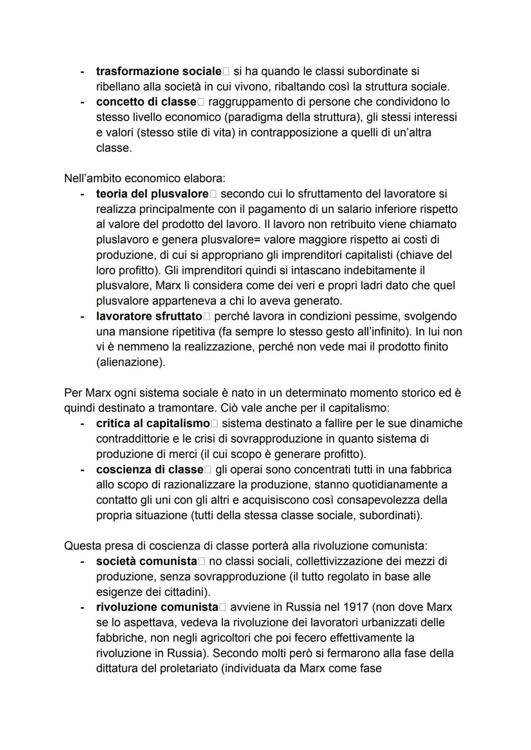 KARL MARX (1818-1883) filosofo, economista e sociologo tedesco.
- paradigma della struttura come per Durkheim, Marx riteneva che
fosse la s