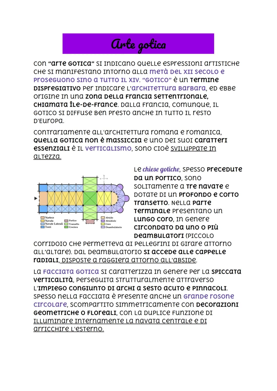 # Arte gotica
con "arte GOTICA" SI INDICANO QUELLE espressioni ARTISTICHE
CHE SI MANIFESTANO INTORNO ALLA METÀ DEL XII SECOLO E
Proseguono