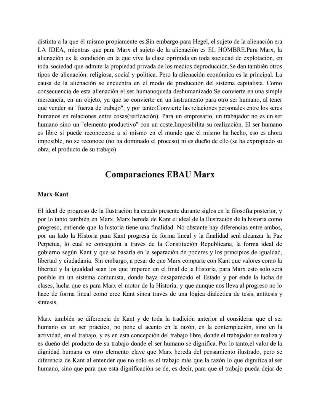 # Términos EBAU Marx
TRABAJO
Actividad por la que el hombre transforma la realidad para satisfacer sus necesidades físicas y
espirituales.