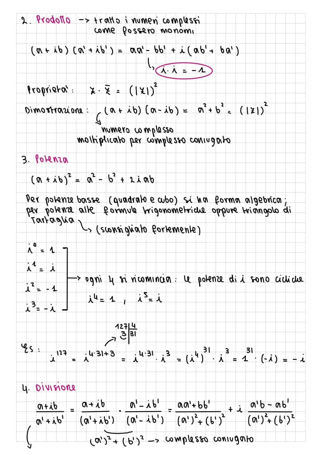 # Numeri complessi
Trallazione intuitiva: x² + 1 =0, x²=-1-> impossibile nel
campo dei numeri IR
Se poniamo la √-1 uguale a i (√-1 = i) =>