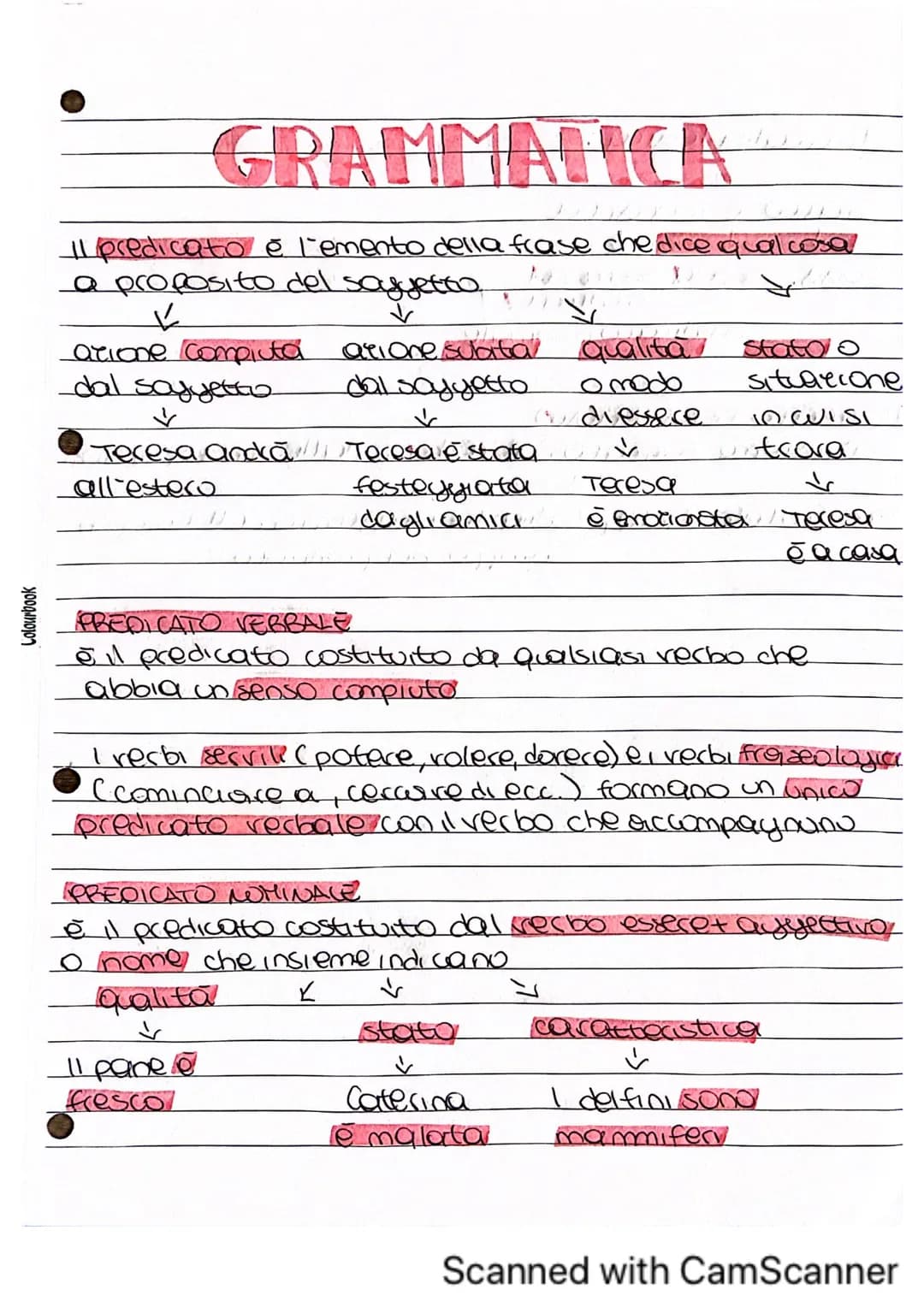 # GRAMMATICA
Il predicato è l'emento della frase che dice qualcosa
a proposito del sayggetto
arione compiuta arione suita qualità stato o