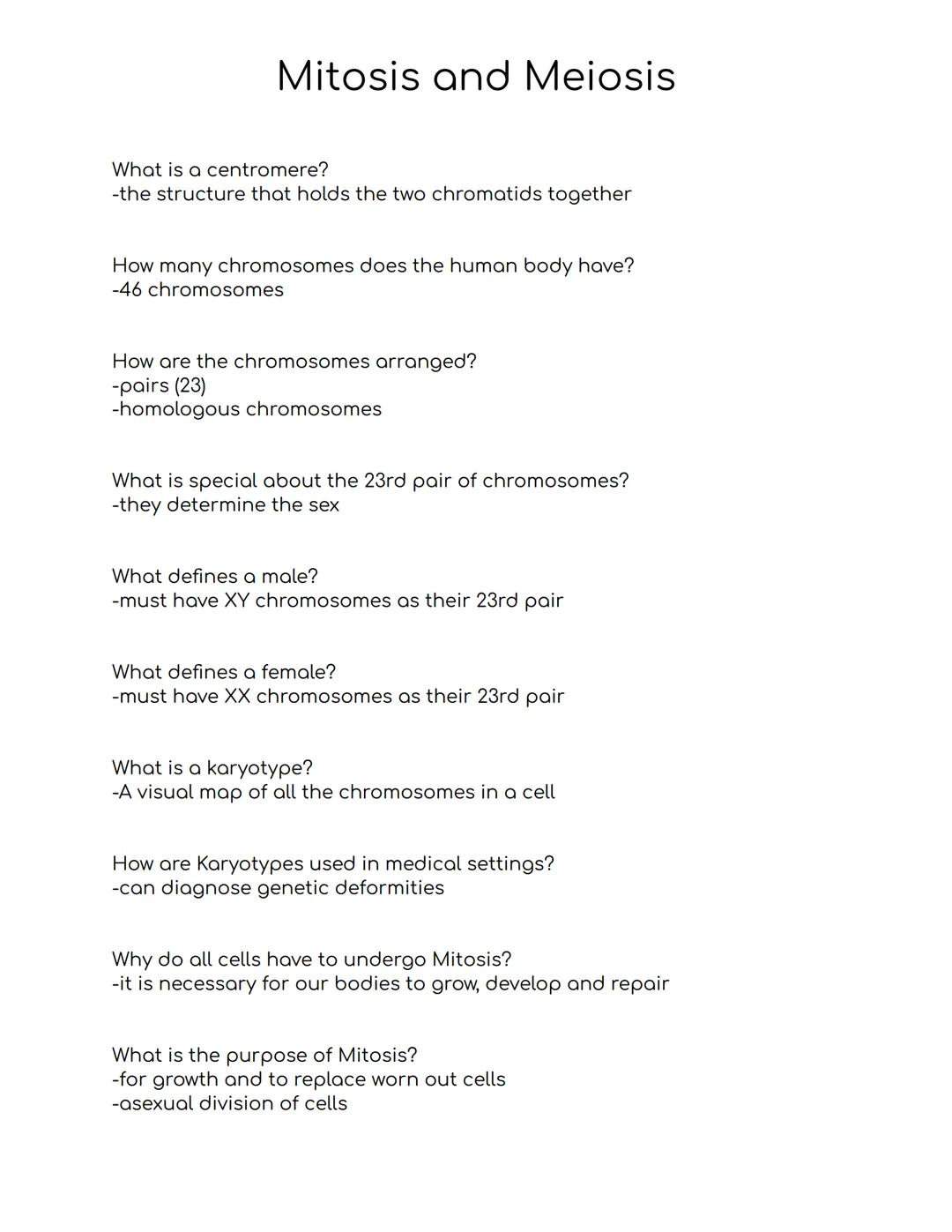 # Mitosis and Meiosis
Why do cells divide?
-to make more cells and beat the risk of extinction (reproduction)
-for your body to grow and fo