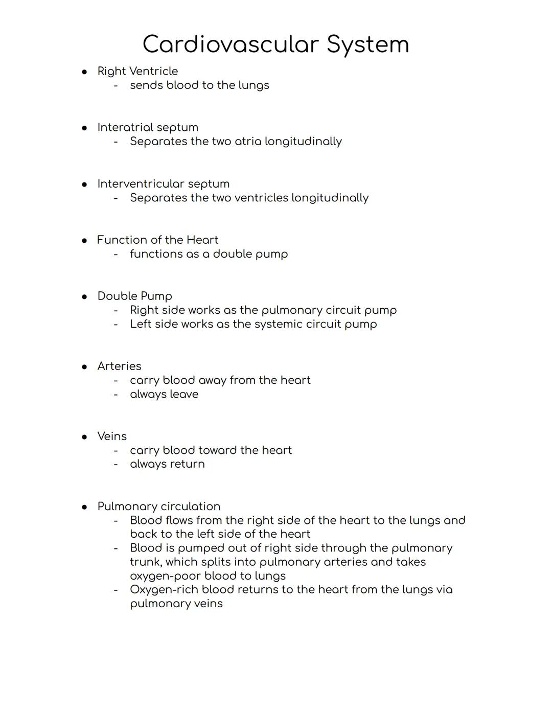 # Cardiovascular System
Cardiovascular system
-A closed system of the heart and blood vessels
-The heart pumps blood
-Blood vessels allow b