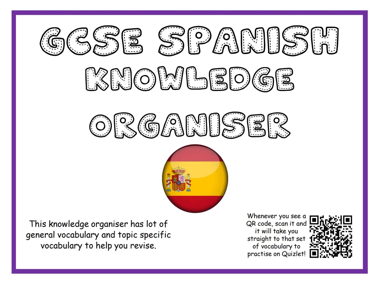 # GGSE SPANISH
# KNOWLEDGE
# ORGANISER
2
This knowledge organiser has lot of
general vocabulary and topic specific
vocabulary to help yo