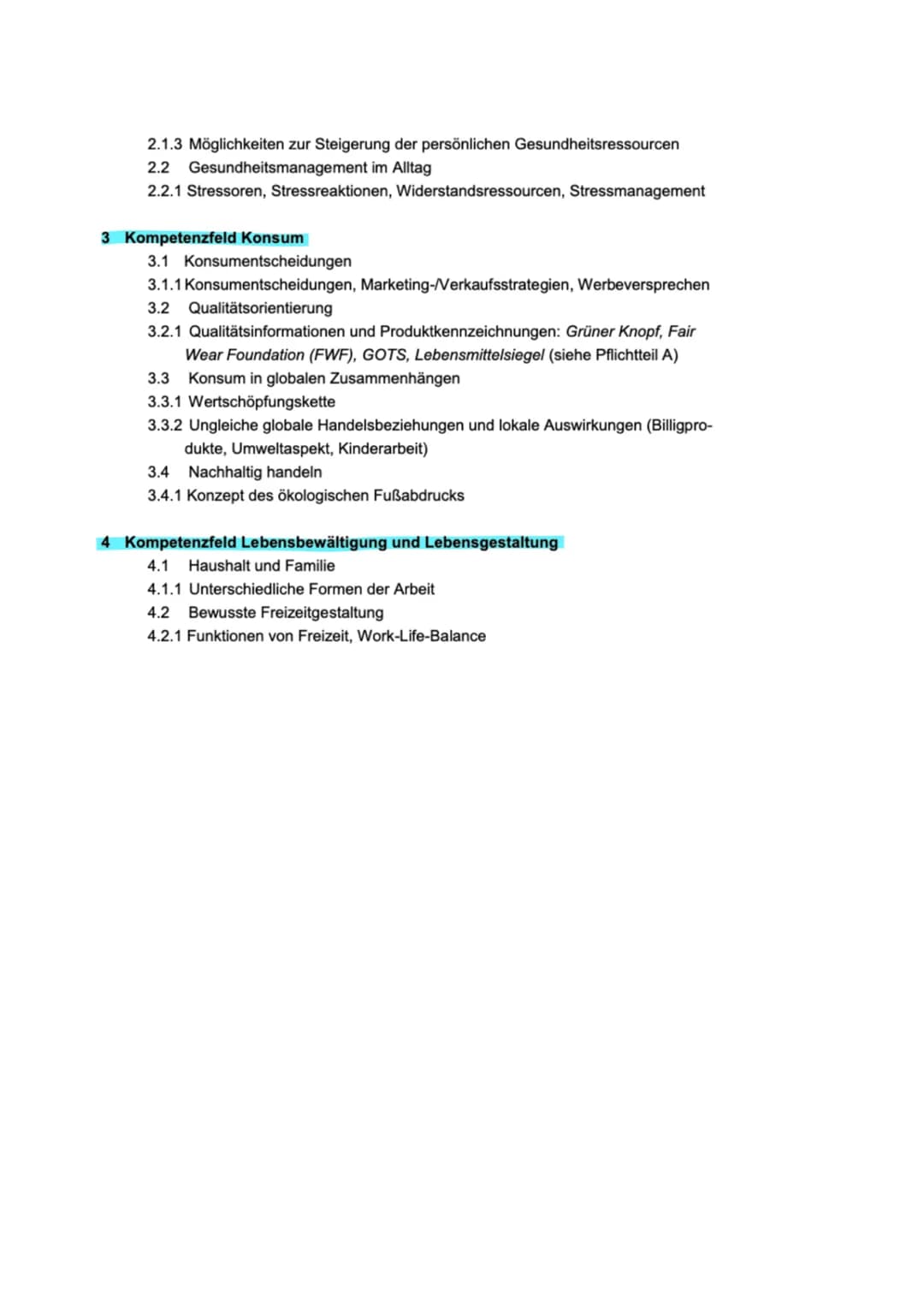 Themen
AES Lernzettel-Abschlussprüfung
Schwerpunktsetzung im Pflichtteil A:
1. Kompetenzfeld Ernährung und Gesundheit
1.1 Aktuelle Produktio