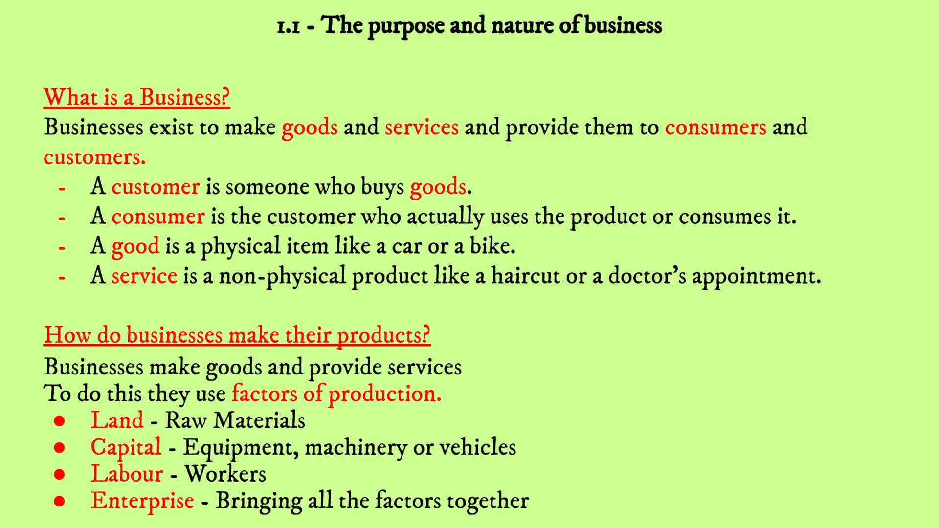 # Business Revision
Unit 1 - Business In The Real World
1.1 1.2 1.3 1.4 1.5 1.6 17 1.1 - The purpose and nature of business 1.1 - The purp