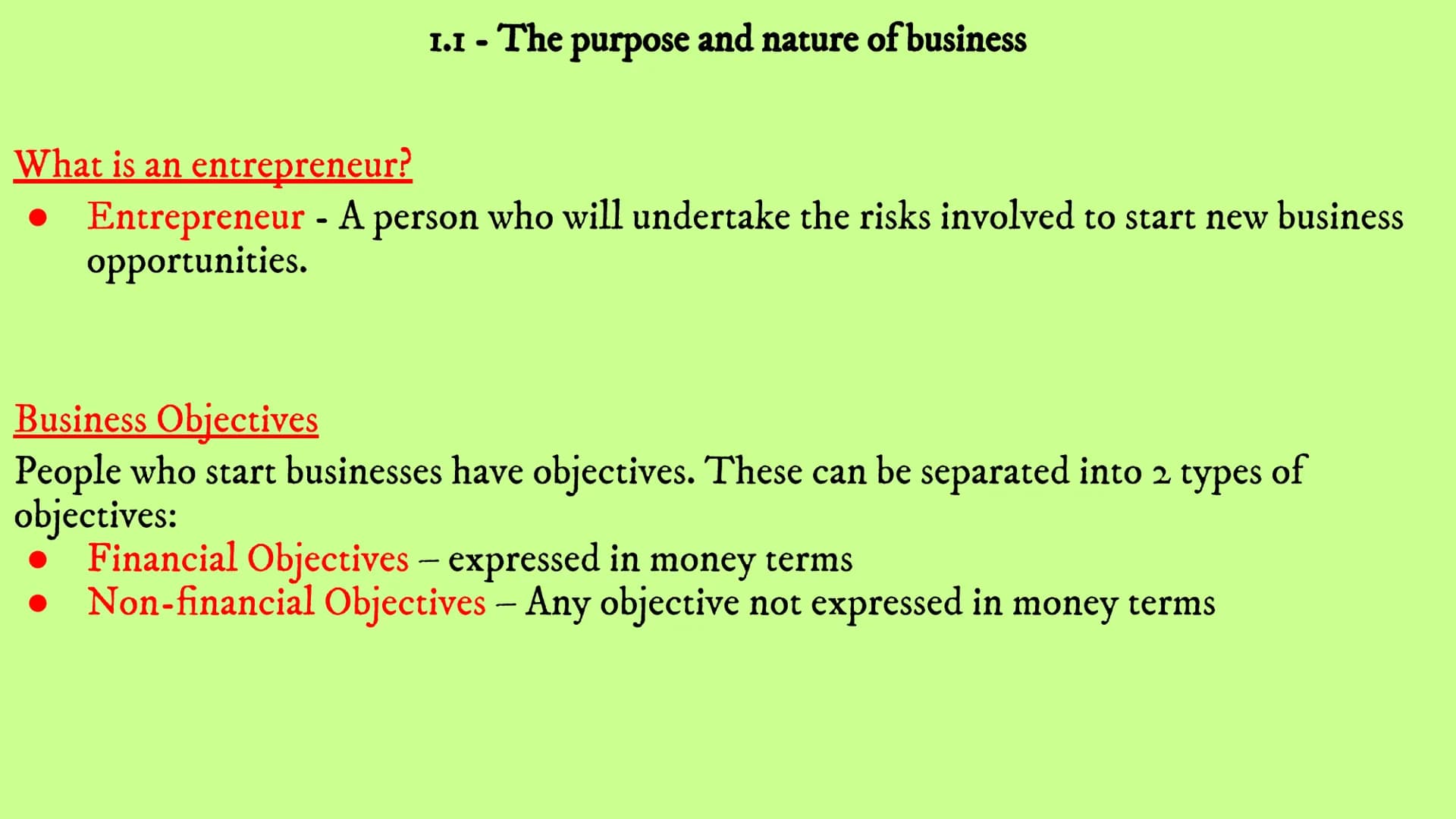 # Business Revision
Unit 1 - Business In The Real World
1.1 1.2 1.3 1.4 1.5 1.6 17 1.1 - The purpose and nature of business 1.1 - The purp