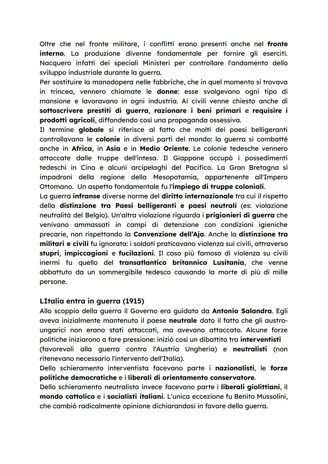# La prima guerra mondiale
L'Europa alla vigilia della guerra
Lo scenario politico europeo all'inizio del 1900 era alquanto travagliato. T