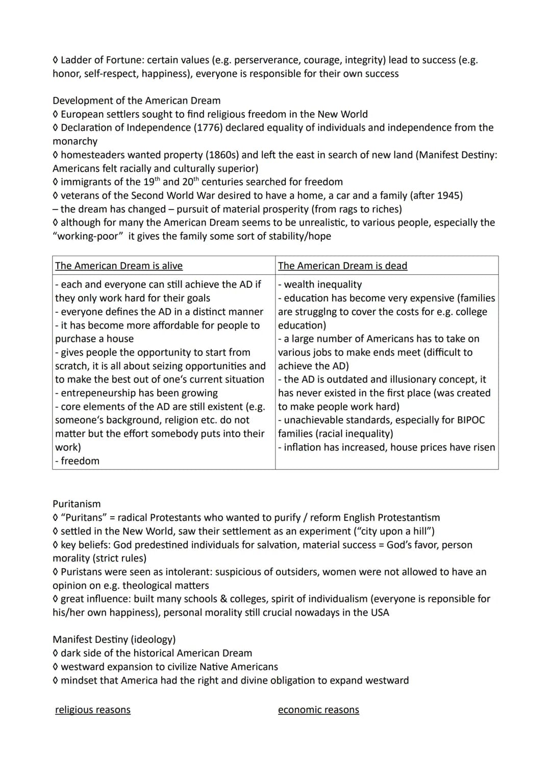 Englisch Leistungskurs Abitur 2024
Zusammenfassung Q1-Q3
Inhaltsverzeichnis
Q1 Ideals and realities
1.1 The USA - the formation of a natio