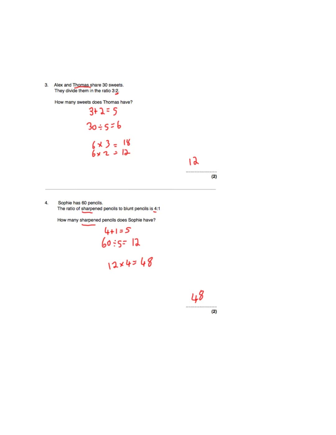 Name:
Exam Style Questions
Ratio
Corbettmaths
Ensure you have: Pencil, pen, ruler, protractor, pair of compasses and eraser
You may use
