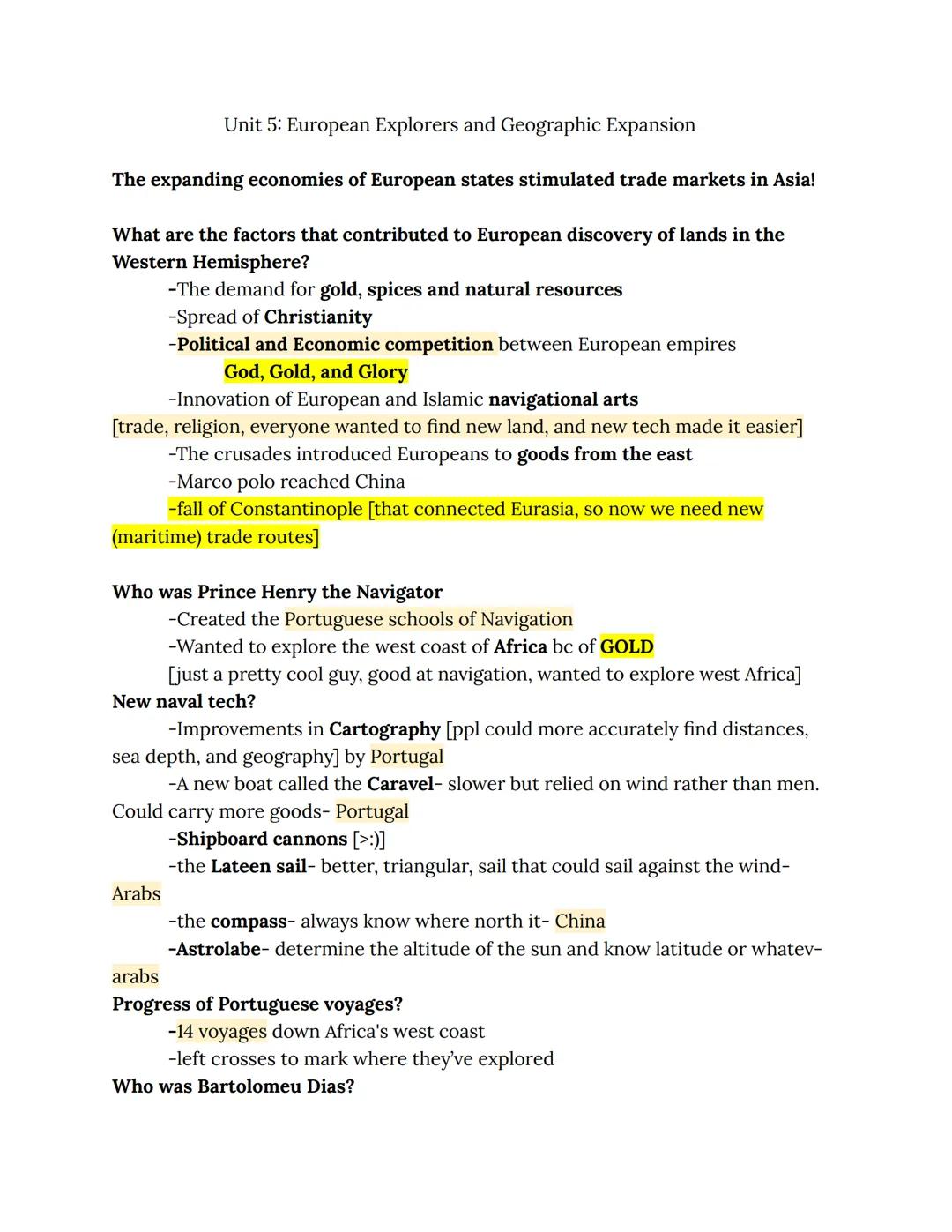 Unit 5: European Explorers and Geographic Expansion
The expanding economies of European states stimulated trade markets in Asia!
What are