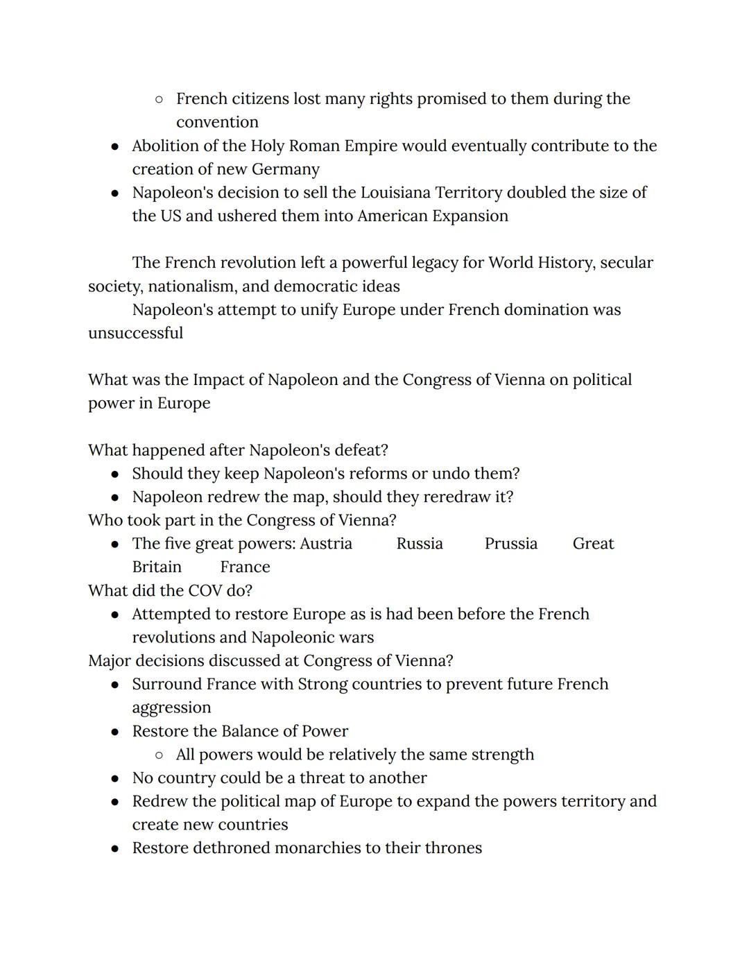 French Revolutions
The ideas of the Enlightenment and French participation in the
American Revolution influenced the French people to view