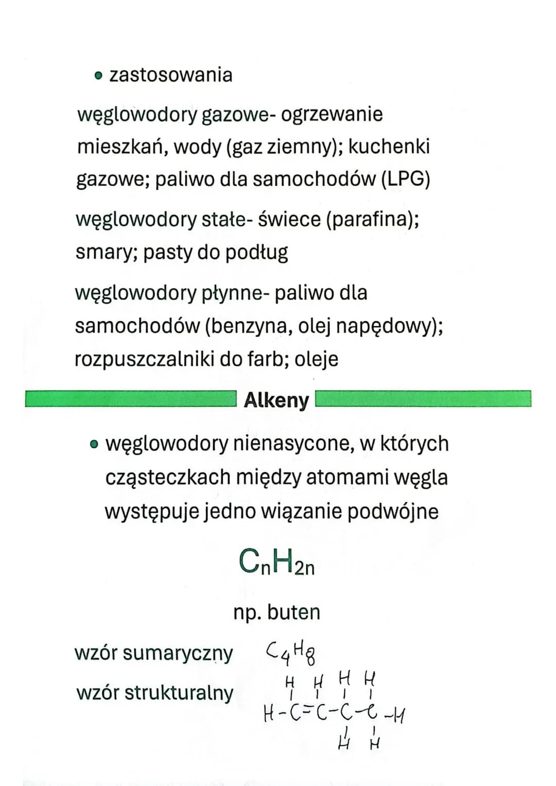 ALKANY, ALKENY, ALKIY
WĘGLOWODORY
NASYCONE-
alkany
NIENASYCONE-
alkeny, alkiny
szereg homologiczny-
zbiór związków
organicznych o
podobn