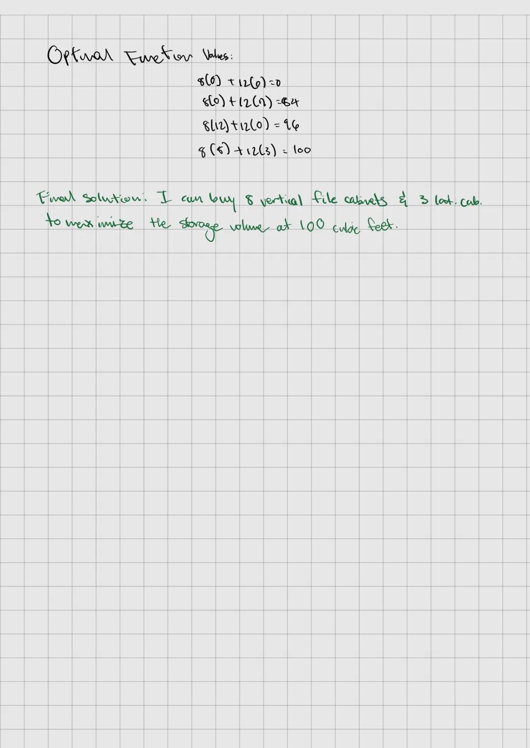 # Linear Programming
* label each variable
* treat inequalities like equations
* secondary equation helps find the optimized equation