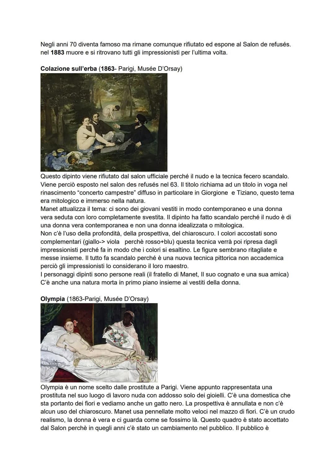 # IMPRESSIONISMO
Contesto storico: il movimento nasce a Parigi, il centro artistico più importante dell'epoca
fino alla II guerra mondiale.