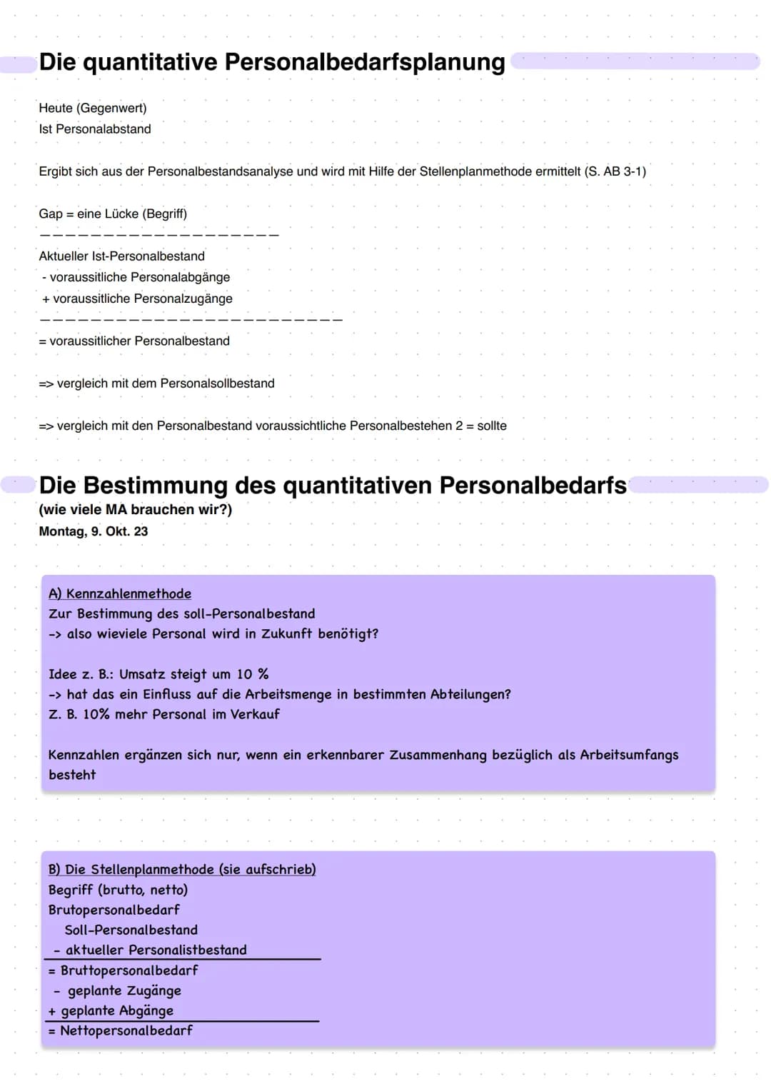 # Die quantitative Personalbedarfsplanung
Heute (Gegenwert)
Ist Personalabstand
Ergibt sich aus der Personalbestandsanalyse und wird mit H