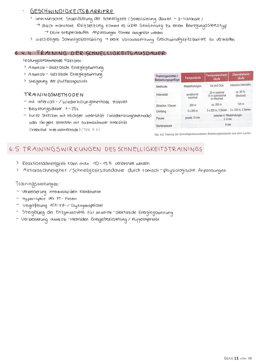# 6. Schnelligkeit
6. 1 BEDEUTUNG DER SCHNELLIGKEIT
Fähigkeit des Nerv-Muskel-Systems, motorische Aktionen in einem unter den
gegebenen B