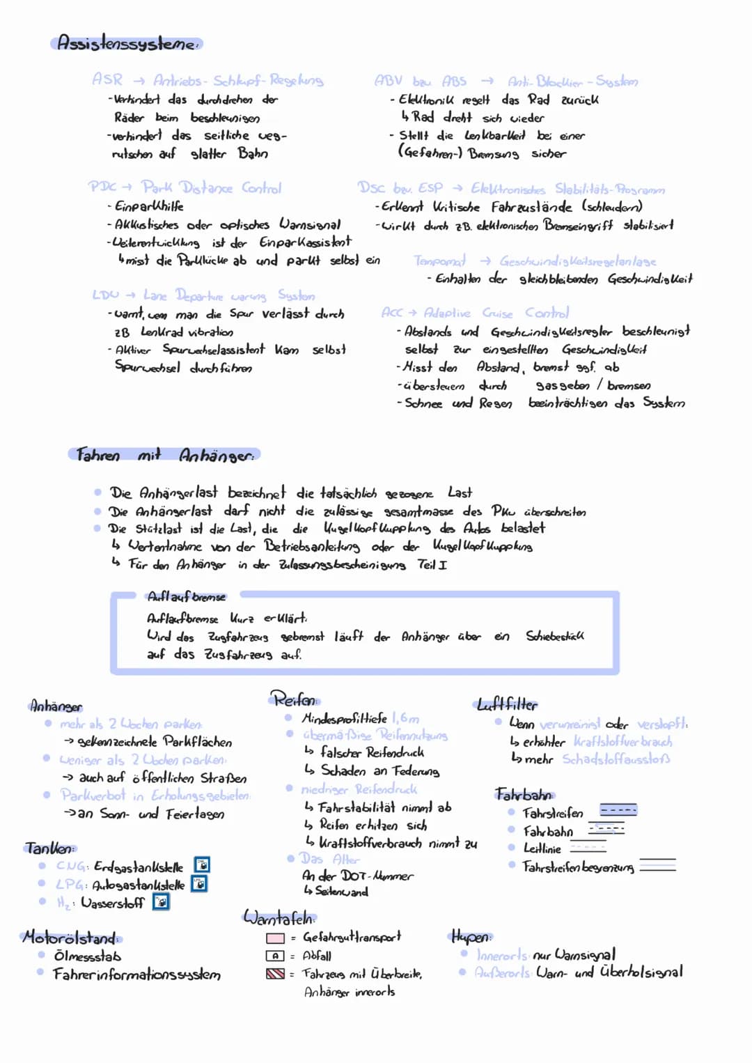 # Fahrschule - Theorie Allgemein 4 Anto
## Papiere
* Betriebsanleitung
L↳ Technik und Betrieb des Autos
* Zulassungsbescheinigung
