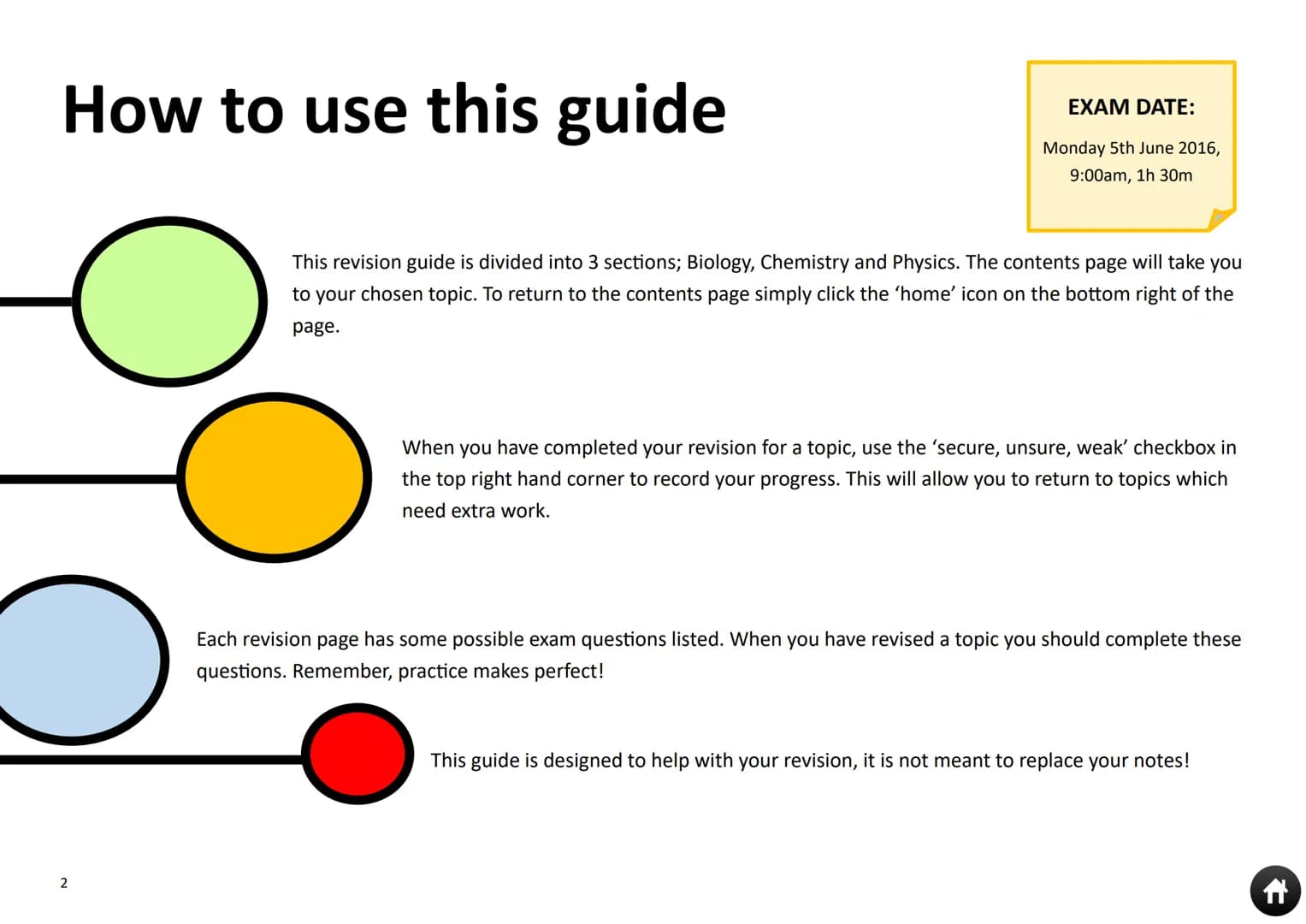 BTEC Applied Science
Unit 1 Revision Guide
WEST
WDERBY BTЕС
SIXTH FORM
GET
STARTED
1 2
# How to use this guide
EXAM DATE:
Monday 5th Ju