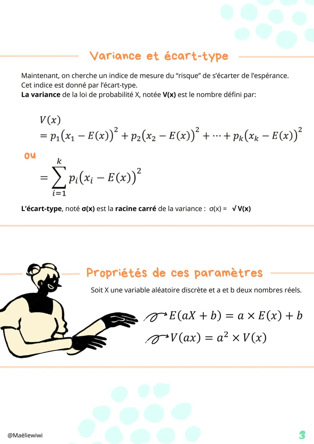 # Variables
# aléatoires
1) Variables aléatoires
Définition
Soit Ω, l'univers d'une expérience aléatoire.
Définir une variable aléatoire