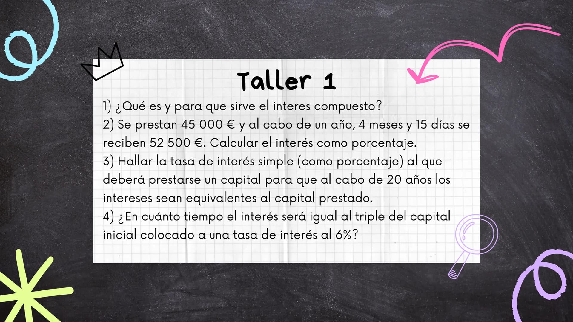 Matemática
financiera
100 # Criterios de evaluación
1. Investigaciones: Toda pregunta que este en
las diapositivas debe investigarse y
resp