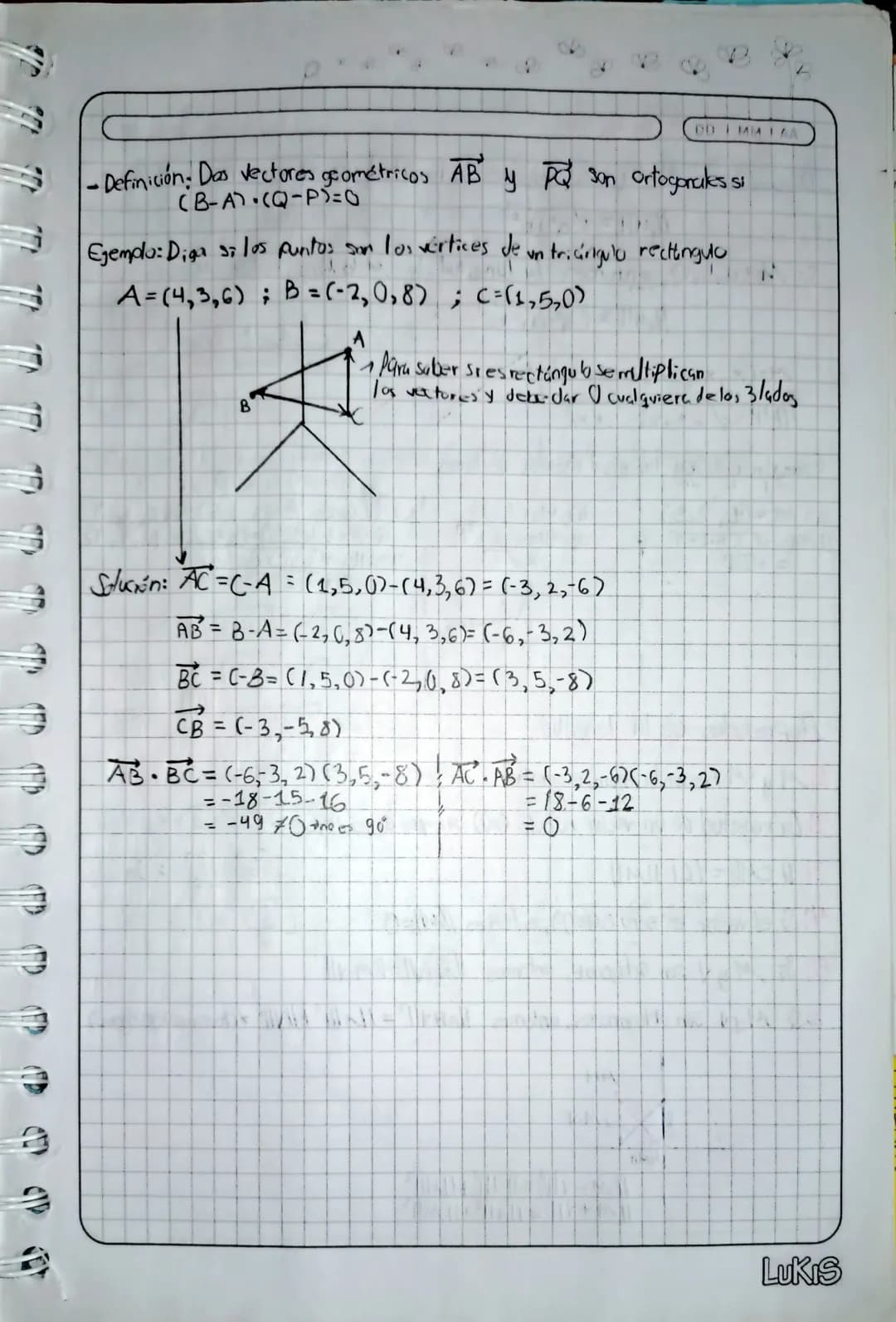 # Vectores en TR² y TB³
DD IMMIAA
- Definición: Un vector geométrico es un segmento entre dos puntos que
tiene magnitud y dirección. Se re