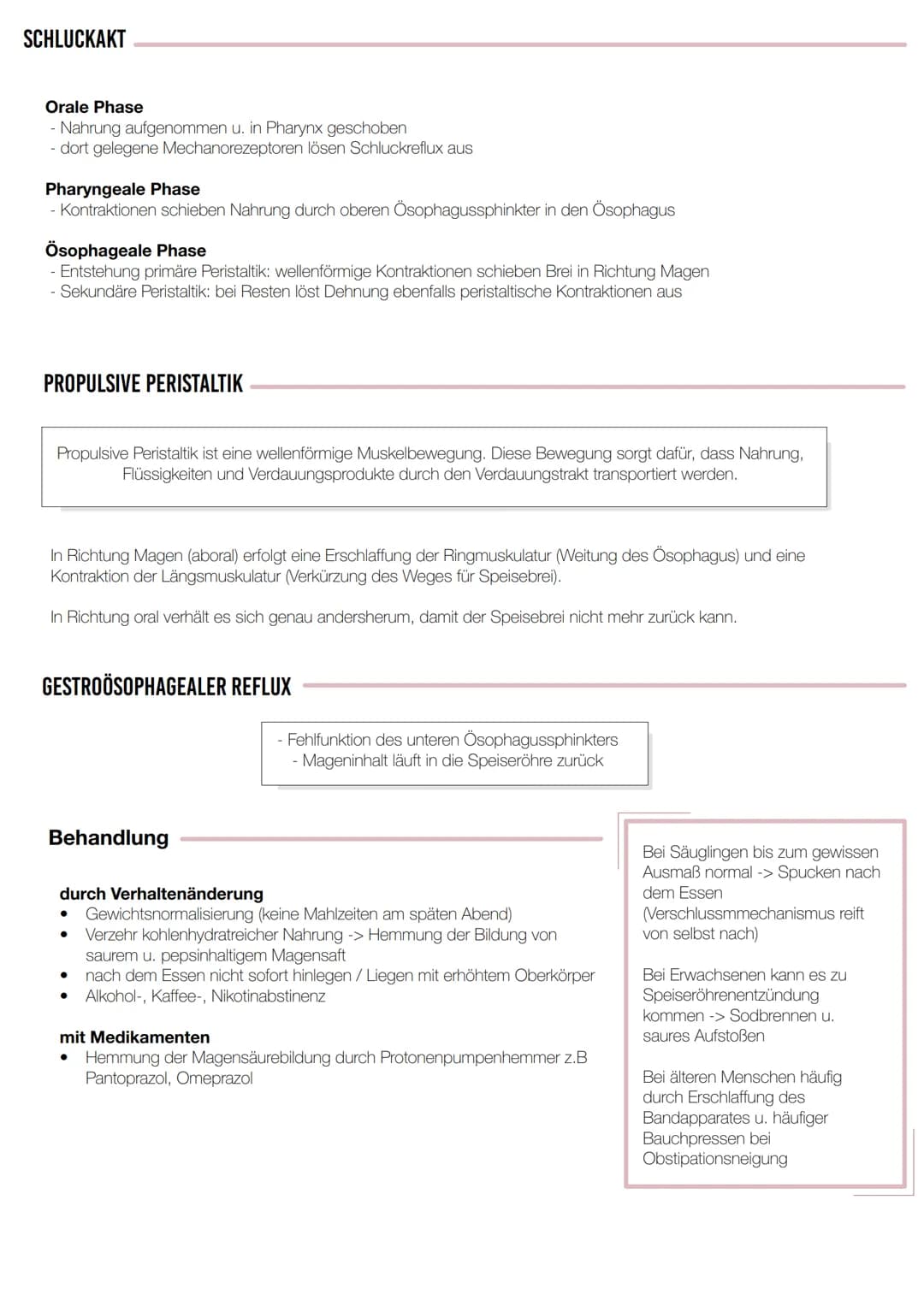 KLAUSUR
VERDAUUNGSTRAKT Oberer Verdauungsabschnitt
- Mundhöhle mit Junge, Zähne,
Speicheldrüsen & Gaumen
- Rachen
- Speiseröhre
Mittlerer V