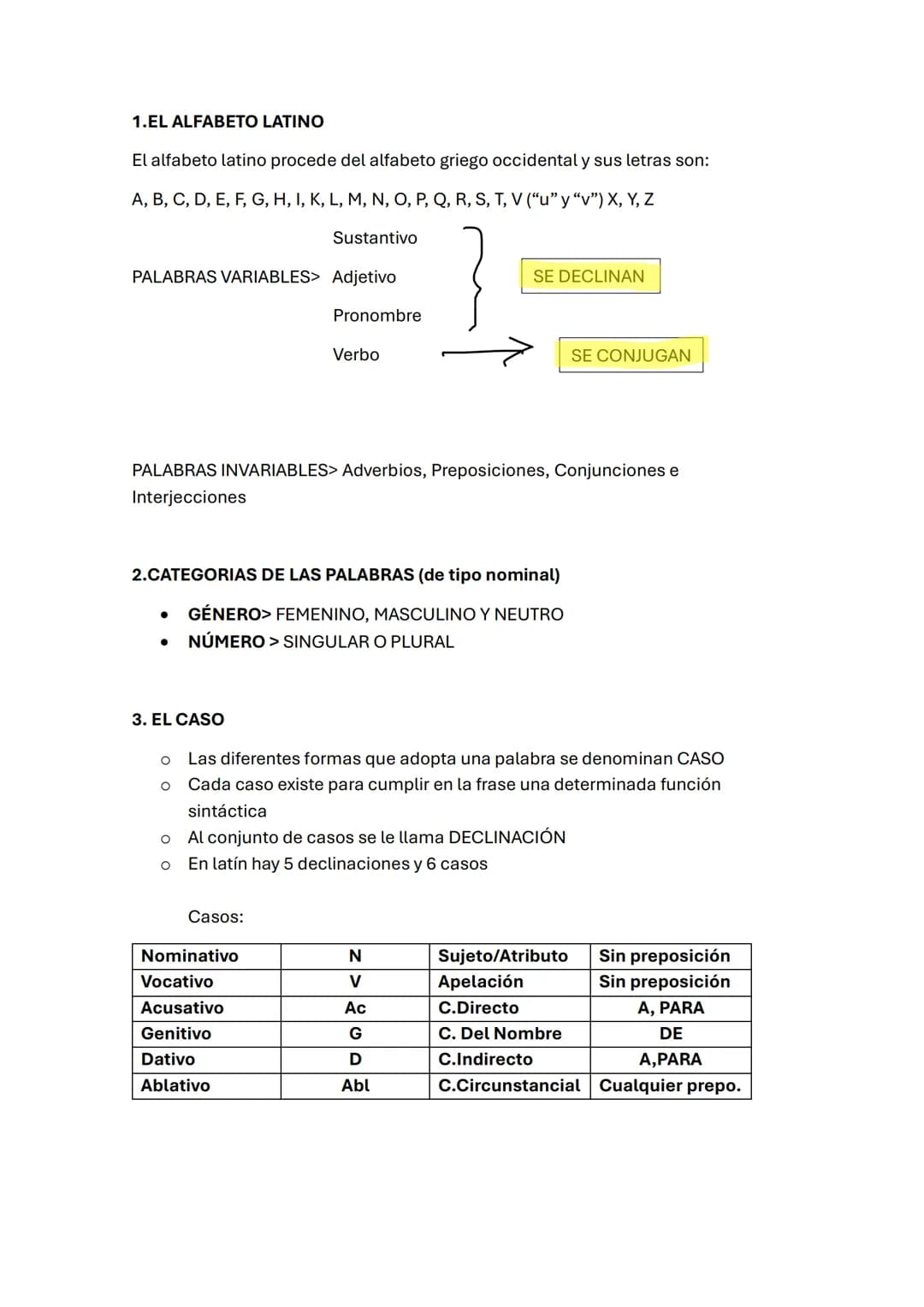 # 1.EL ALFABETO LATINO
El alfabeto latino procede del alfabeto griego occidental y sus letras son:
A, B, C, D, E, F, G, H, I, K, L, M, N, O