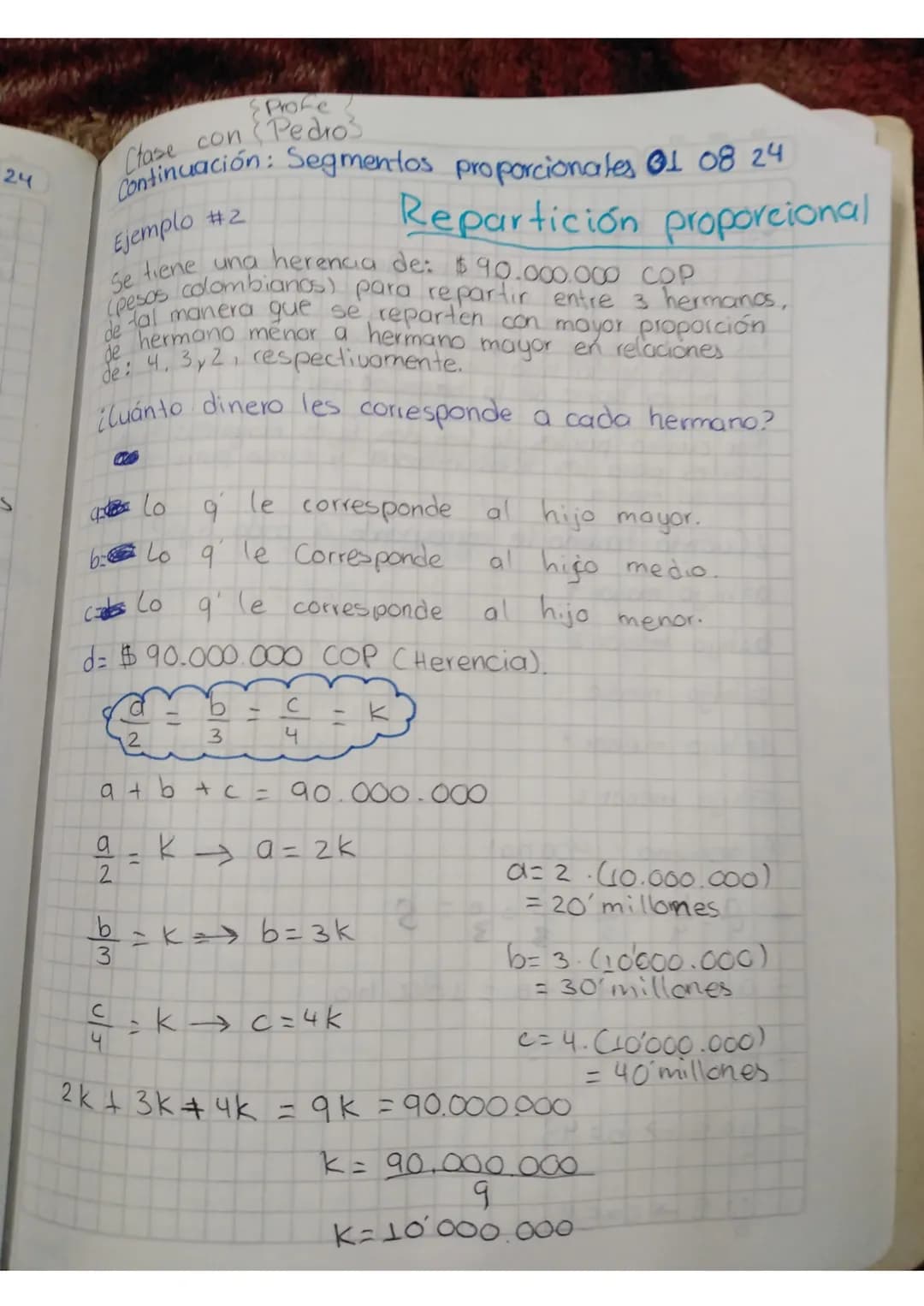 Temas
*Geometría, 42, 43, 44, 45
SEGMENTOS
PROPORCIONALES
Una razón es el cociente entre dos magnitudes
comparables entre si. La razón a: